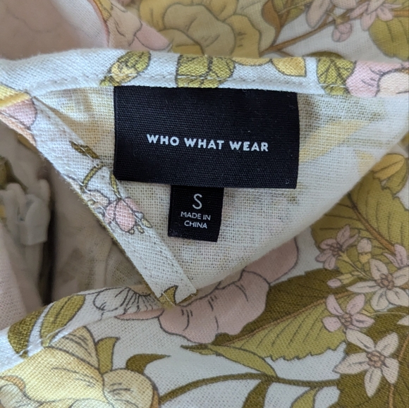 Who What Wear Floral Print Open Back Shirt Sleeve Midi Dress Size Small EUC! - Picture 9 of 9